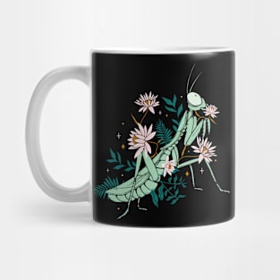 Cute Floral Praying Mantis Funny Insect Lover Mug